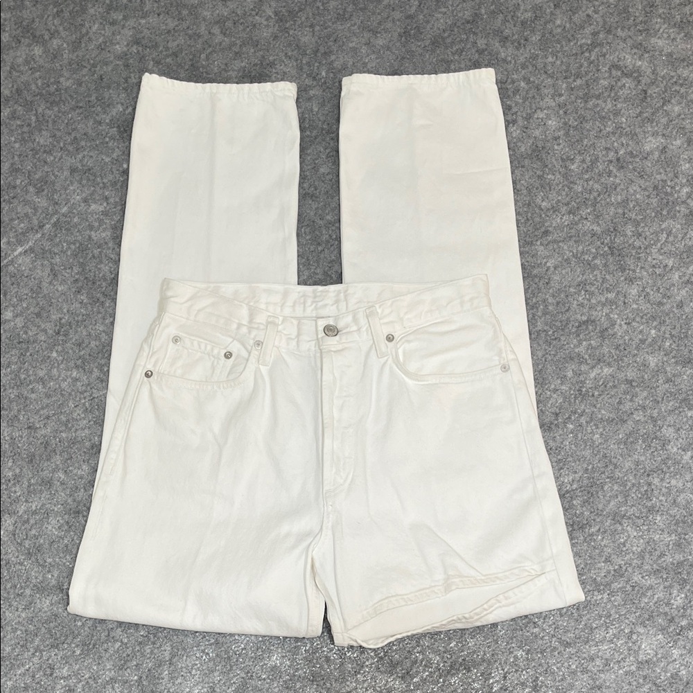 Agolde White CUTOUT Straight Leg Women Jeans